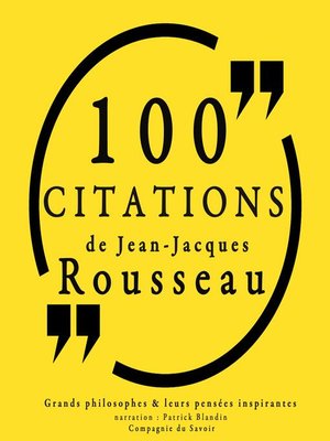 cover image of 100 citations de Jean-Jacques Rousseau